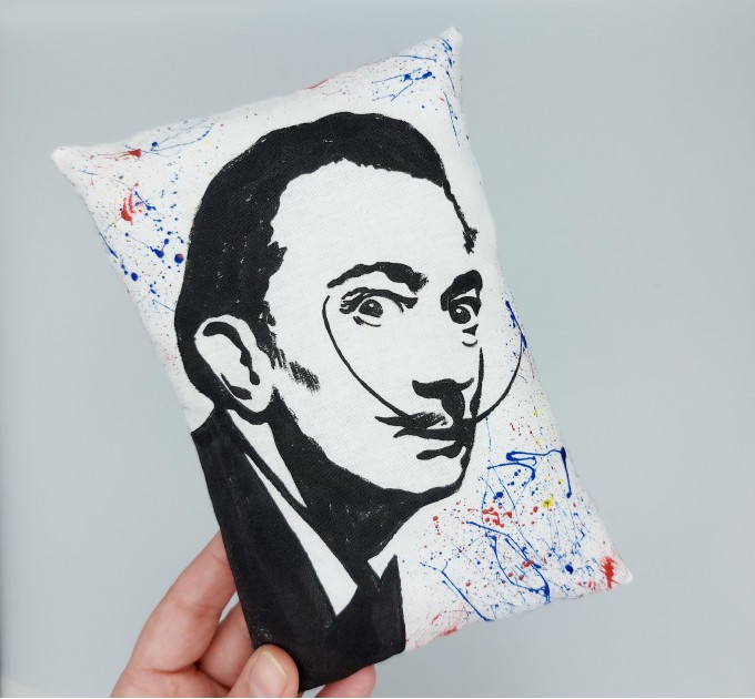 Salvador Dali decorative pillow - artist gift idea - artist gifts for painters - hand painted pillow