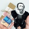 Johannes Kepler action figure handmade, German astronomer, mathematician - scientific revolution - science teacher gift - Collectible doll hand painted + Mini Books