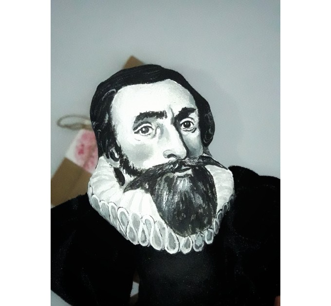 Johannes Kepler action figure handmade, German astronomer, mathematician - scientific revolution - science teacher gift - Collectible doll hand painted + Mini Books