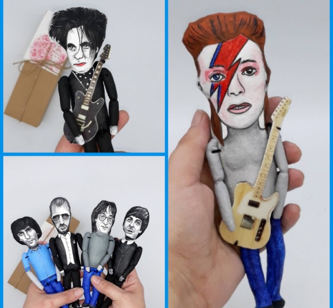 Custom musician doll, rock and roll birthday - gifts for musicians - guitarist gift