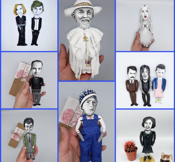 Custom portrait doll, Caricature doll, handmade action figures 1:12, custom action figures hand painted