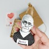 Hermann Hesse bag charm with Hand Embroidery, Reader Tote Bag accessories - Eco friendly gift, book club gift, Lovers Tote Bag
