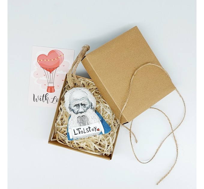 Leo Tolstoy handcrafted Ornament - book lover present 