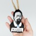 Anton Chekhov book bag accessories, bag charm with Hand Embroidery, literature jewelry - book lover present, writer gift - Reader Ornament