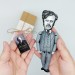 G. K. Chesterton action figure 1:12, English writer, philosopher, lay theologian - Literary Gift for Readers & Writers - collectible miniature doll + Book