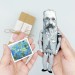 Claude Monet figure + standing folding easel + picture - gift for painter