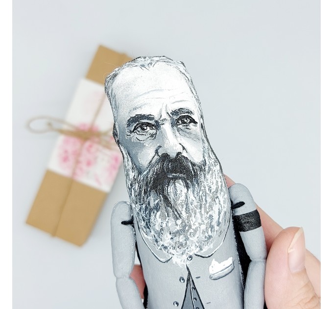 Claude Monet figure + standing folding easel + picture - gift for painter