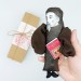 Geoffrey Chaucer action figure handmade - Gift for librarian, Literary gift for Readers & Writers - collectible literary miniature doll hand painted + Miniature Book