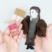 Geoffrey Chaucer action figure handmade - Gift for librarian, Literary gift for Readers & Writers - collectible literary miniature doll hand painted + Miniature Book