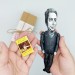 Famous French writer, philosopher - Writer Gift, library decorations, reader office art - collectible doll + Miniature Book