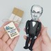 Salman Rushdie action figure handmade, British Indian novelist, essayist -  novel The Satanic Verses - Literary Gift for Readers & Writers - collectible figurine + Miniature Book