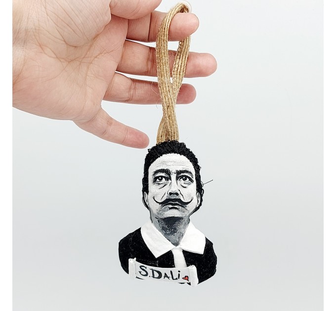 Salvador Dali ornament, Christmas tree toy hand painted - Art teacher gift!