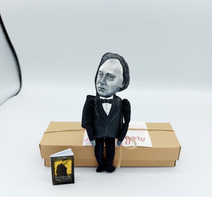 Clive Bell action figure handmade, English art critic, philosopher - the Bloomsbury Group - office desk decor - collectible doll + Miniature Book