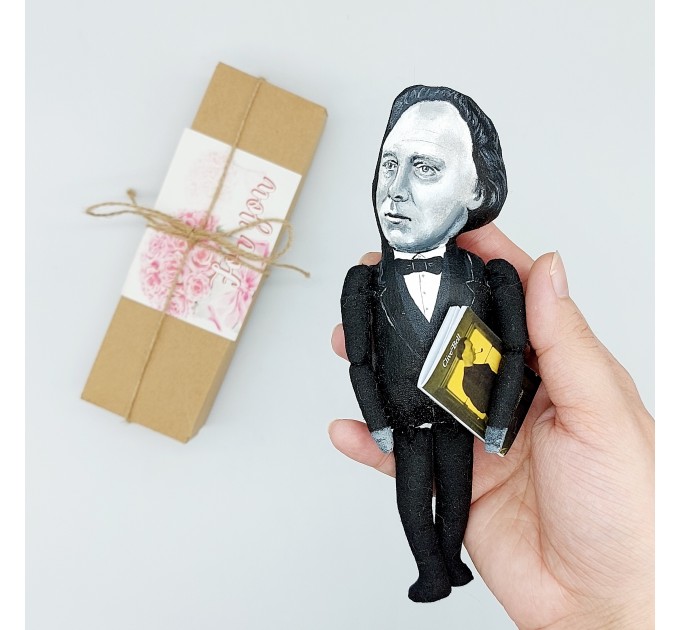Clive Bell figure handmade, English philosopher - office desk decor - collectible doll + Miniature Book