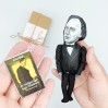 Clive Bell figure handmade, English philosopher - office desk decor - collectible doll + Miniature Book