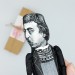 Paul Gauguin black & white artist action figure handmade - Painter, sculptor, printmaker, ceramist, writer - Art teacher gift - collectible doll + Miniature Book