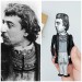 Paul Gauguin black & white artist action figure handmade - Painter, sculptor, printmaker, ceramist, writer - Art teacher gift - collectible doll + Miniature Book