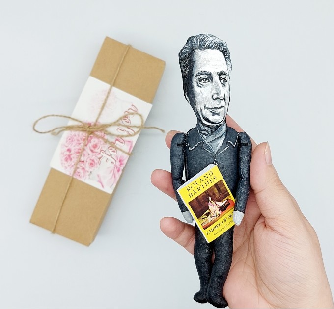 Famous French writer, philosopher - Writer Gift, library decorations, reader office art - collectible doll + Miniature Book