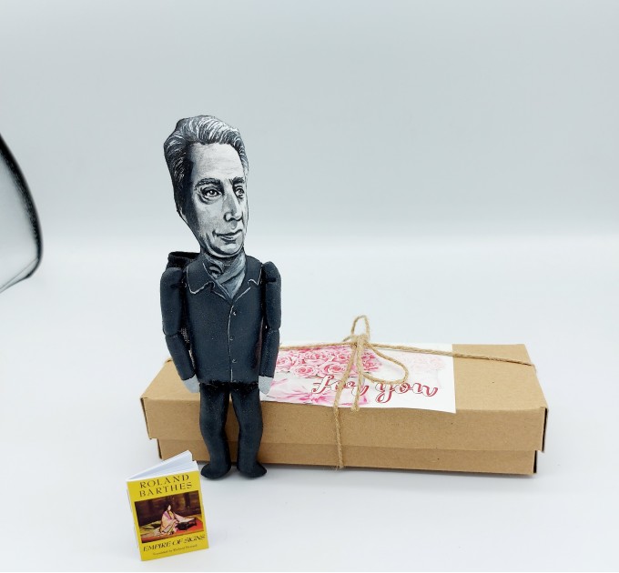 Famous French writer, philosopher - Writer Gift, library decorations, reader office art - collectible doll + Miniature Book