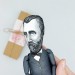 Vincent Van Gogh black & white artist action figure handmade + standing folding easel + picture - Art teacher gift