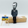 Vincent Van Gogh black & white artist action figure handmade + standing folding easel + picture - Art teacher gift