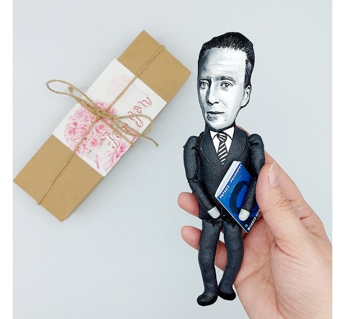 Werner Heisenberg heroes of science action figure, German theoretical physicist, Nobel Prize - quantum mechanics - Gift For Physicist - Collectible doll hand painted