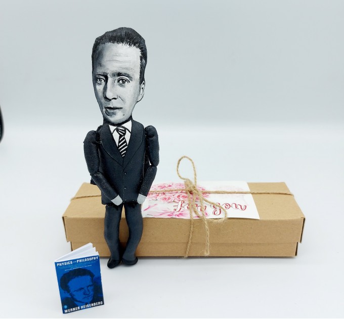 Werner Heisenberg heroes of science action figure, German theoretical physicist, Nobel Prize - quantum mechanics - Gift For Physicist - Collectible doll hand painted