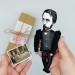 Edgar Degas famous artist action figure + standing folding easel + picture - Impressionist - Art teacher gift - collectible miniature doll hand painted