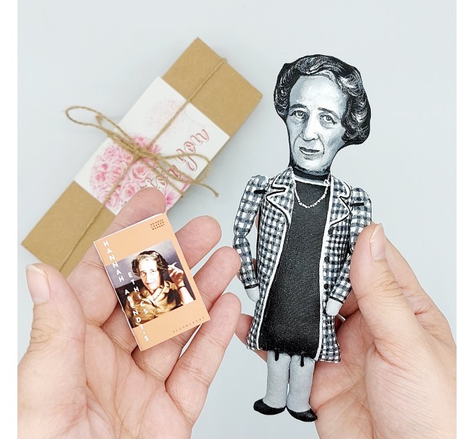 Hannah Arendt thinker action figure, philosopher - political philosophy - book shelf decoration - Gift for philosopher - Collectible doll hand painted