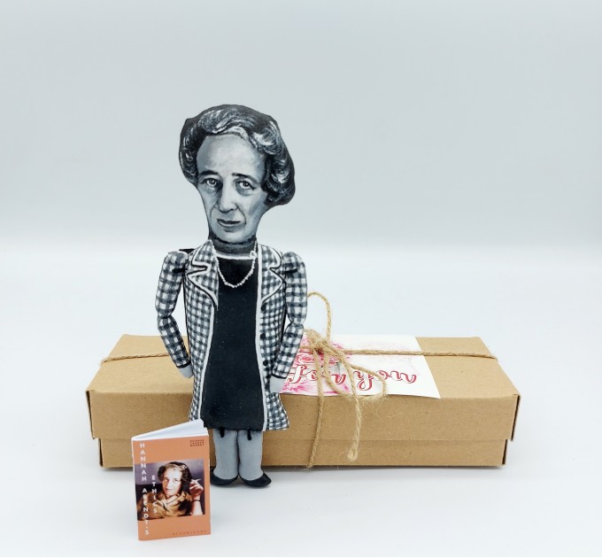 Hannah Arendt thinker action figure, philosopher - political philosophy - book shelf decoration - Gift for philosopher - Collectible doll hand painted