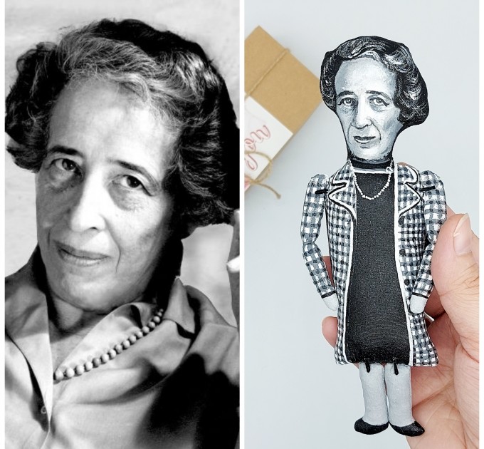 Hannah Arendt thinker action figure, philosopher - political philosophy - book shelf decoration - Gift for philosopher - Collectible doll hand painted