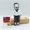 Henri Matisse famous artist action figure + standing folding easel + picture - sculptor gift, Art teacher gift - collectible miniature doll hand painted