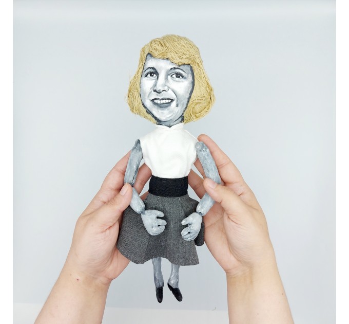 Sylvia Plath feminist women writer novelist - Literary gift for Readers & Writers - book shelf decoration - Collectible doll