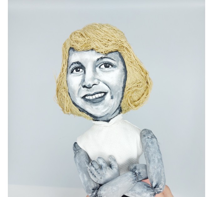 Sylvia Plath feminist women writer novelist - Literary gift for Readers & Writers - book shelf decoration - Collectible doll