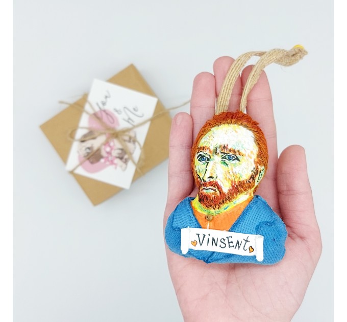 Vincent Van Gogh ornament, Christmas tree toy hand painted - Art teacher gift