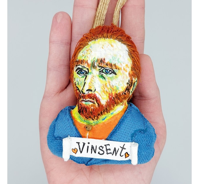 Vincent Van Gogh ornament, Christmas tree toy hand painted - Art teacher gift