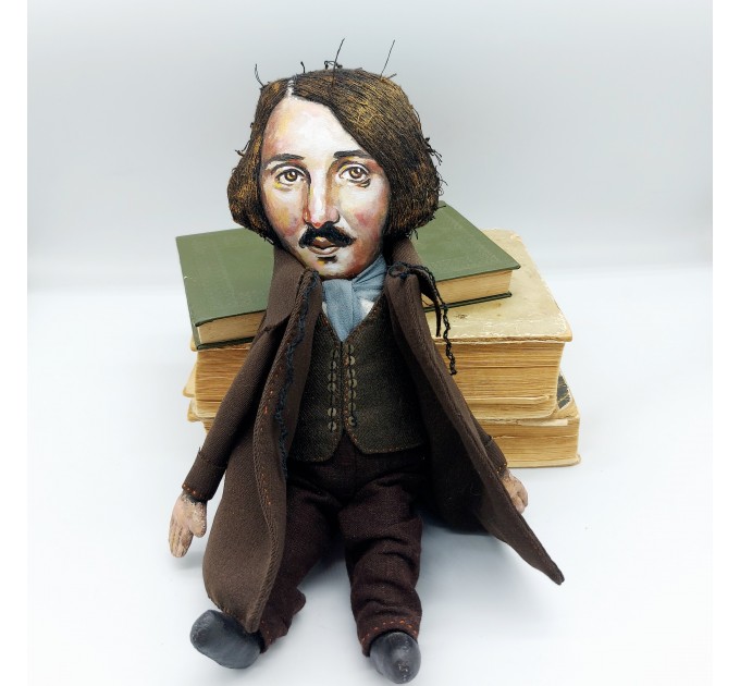 Nikolai Gogol Ukrainian writer - Readers & Writers gift - Collectible doll + miniature books