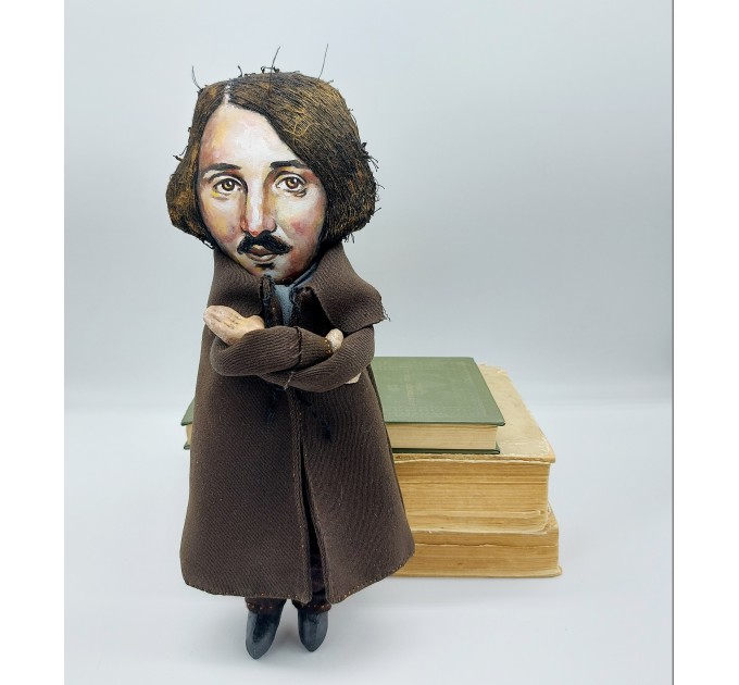 Nikolai Gogol Ukrainian writer - Readers & Writers gift - Collectible doll + miniature books