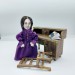 Charlotte Bronte doll, novelist, poet, women writer, author Jane Eyre - Book lover gift - Collectible doll hand painted + Miniature Book