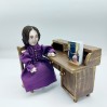 Charlotte Bronte doll, novelist, poet, women writer, author Jane Eyre - Book lover gift - Collectible doll hand painted + Miniature Book