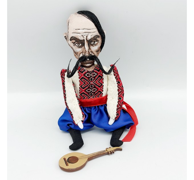 Ukrainian Cossack ( Kozak ) with Kobza, Ukrainian soldier - Collectible figurine hand painted