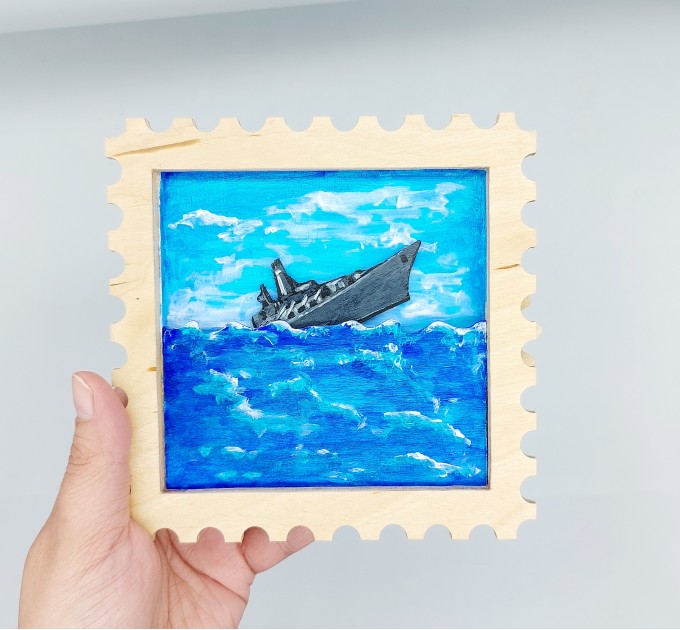 russian warship go f yourself - framed wooden sign with wooden gears - Ukrainian seller, Ukrainian artwork