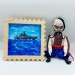 russian warship go f yourself - framed wooden sign with wooden gears - Ukrainian seller, Ukrainian artwork