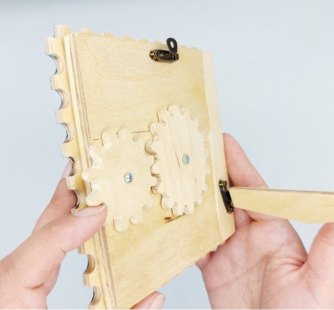 russian warship go f yourself - framed wooden sign with wooden gears - Ukrainian shop, Ukrainian artist