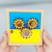 Ukrainian sunflower flag - Slava Ukraine sign - framed wooden sign with wooden gears - Ukrainian seller, Ukrainian artwork