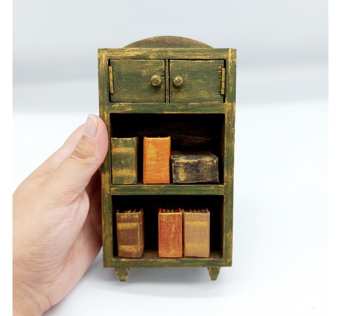 Library Bookcase, Miniature Bookshelf 1 : 12 , Library Bookshelves - Dollhouse furniture for dolls