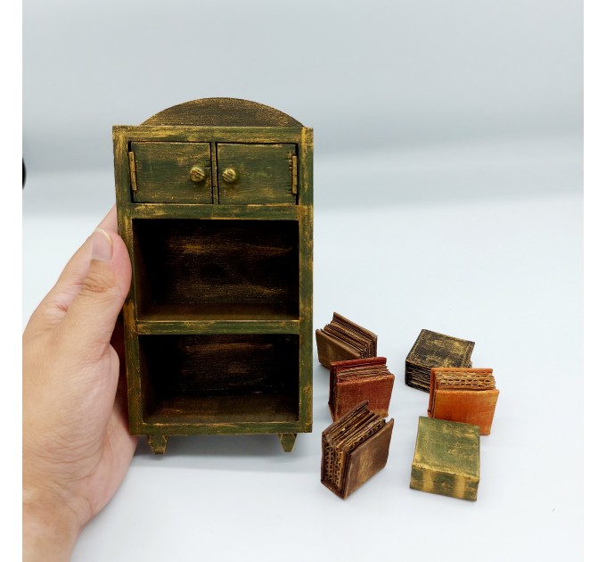 Library Bookcase, Miniature Bookshelf 1 : 12 , Library Bookshelves - Dollhouse furniture for dolls