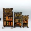 SET 3 Owls Bookcases, Dollhouse bookshelf miniature furniture for library - Owl lover gift