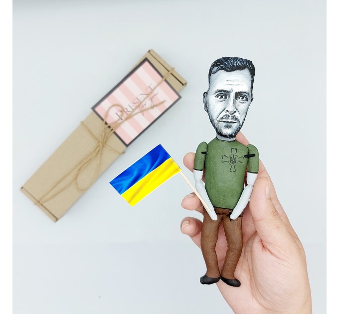 Vladimir Zelensky president of Ukraine, Freedom for Ukraine - Collectible handmade figurine - Ukraine seller