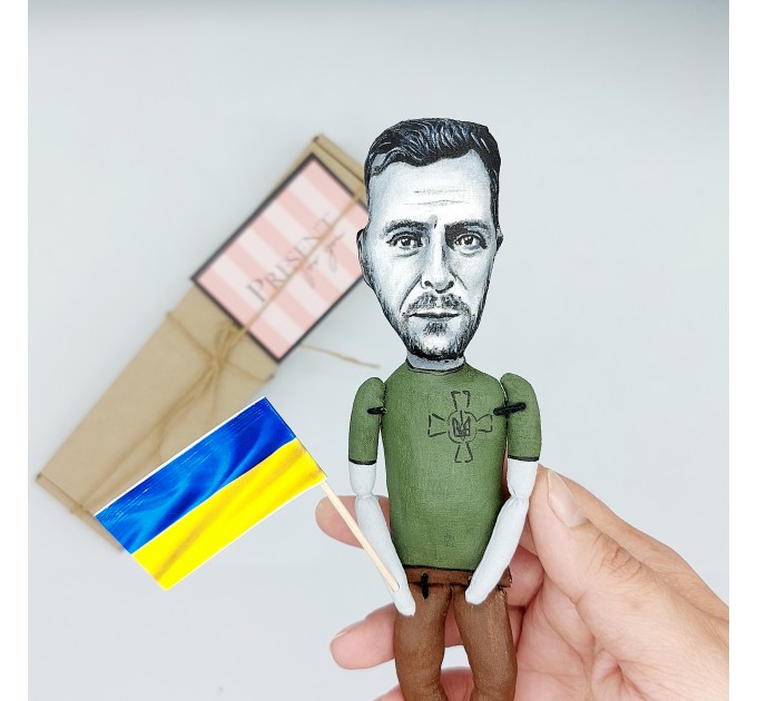 Vladimir Zelensky president of Ukraine, Freedom for Ukraine - Collectible handmade figurine - Ukraine seller